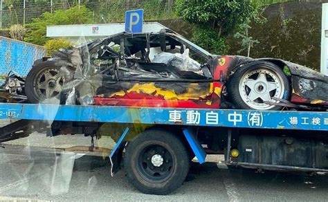 Ferrari F40 Wrecked After Catching Fire In Japan Roadniche