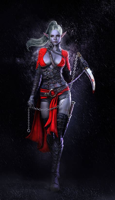 Dark Elf Assassin 3d Character Artwork Concept By Young June Choi Created By Artist Mj Kim