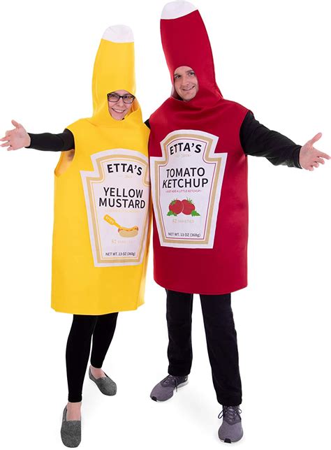 Ketchup And Mustard Couples Costumes Adult Funny Food Halloween