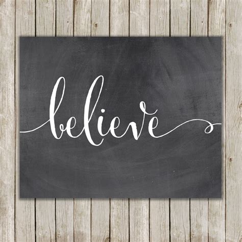 8x10 Believe Printable Art Believe Calligraphy Print | Etsy