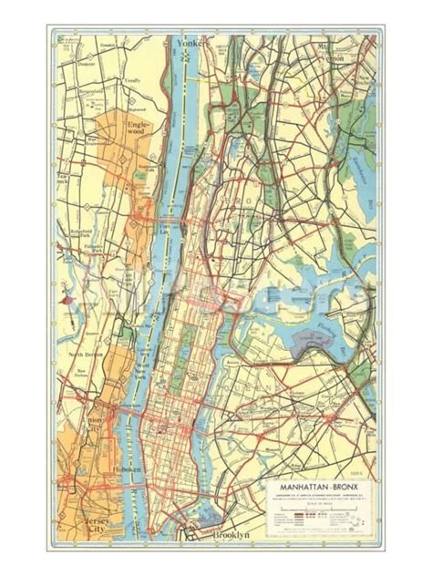 An Old Map Of Manhattan New York