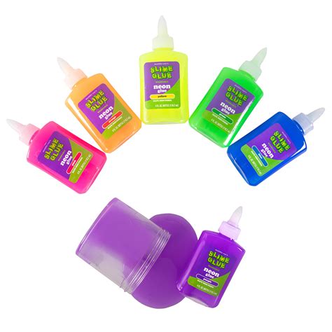 Maddie Raes Slime Making Neon Glue 6 4oz Bottles 6 Colors