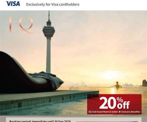 The offer cannot be combined with any other. HSBC Credit Card Promotion - EQ Hotel Kuala Lumpur X Visa - 20% OFF*
