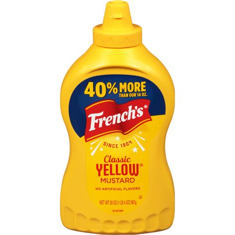 Frenchs Classic Yellow Mustard No Artificial Colors 20 Oz