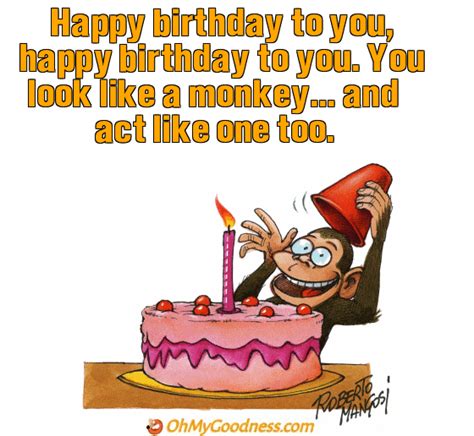 Happy Birthday You Look Like A Monkey Ecard Funny Free Ecards