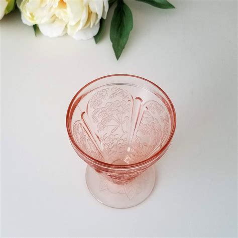 pink depression glass tumblers jeannette glass cherry blossom pressed glass tumblers set of 6