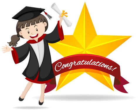 Congratulation Sign With Girl Holding Degree 293964 Vector Art At Vecteezy