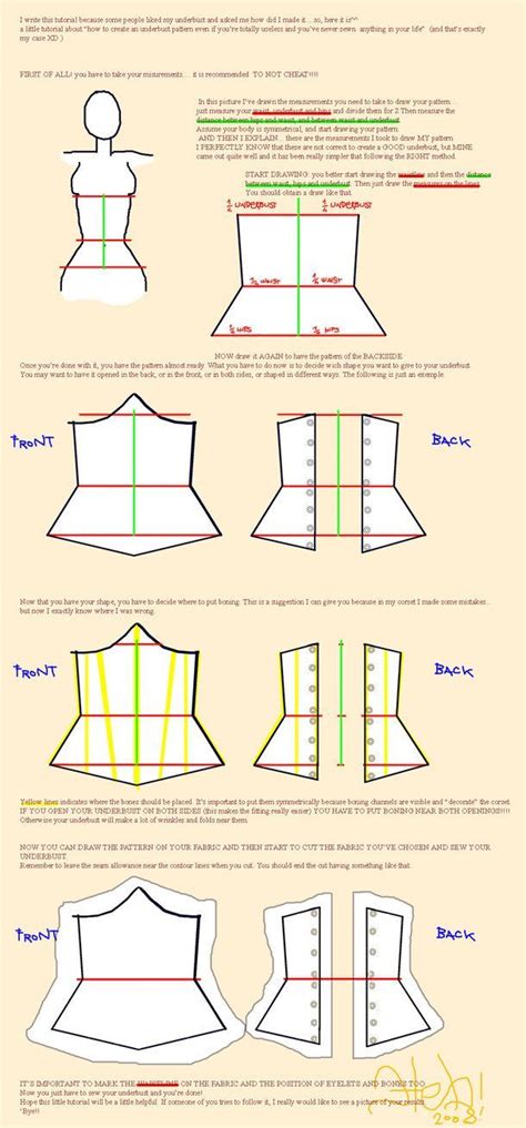 Simple Underbust Corset Pattern Corset Sewing Pattern Diy Corset