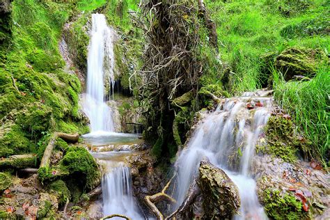 Landscape Of Beautiful Waterfall In Deep Black Forest In Germany