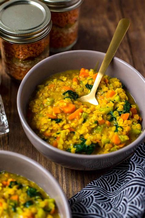 This coconut lentil curry is a quick way to get to something on the table that tastes like it's been cooking all evening! Easy Coconut Curry Lentil Soup in a Jar-11 - The Girl on Bloor