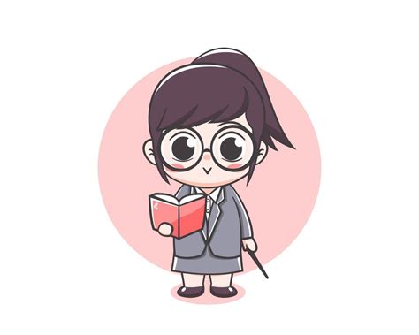 cute teacher girl cartoon character 4235243 vector art at vecteezy