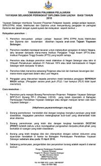Yuran latihan tajaan kerajaan negeri selangor. TAWARAN PINJAMAN PELAJARAN YAYASAN SELANGOR PERINGKAT ...