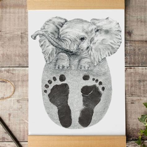 Personalised Baby And Child Panda Footprint Kit Baby Shower Etsy Uk