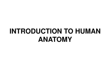 Introduction To Human Anatomy Ppt Download