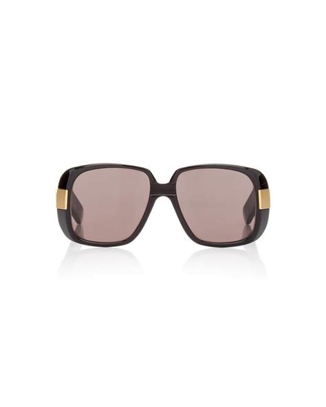 gucci rectangular frame acetate sunglasses in black lyst