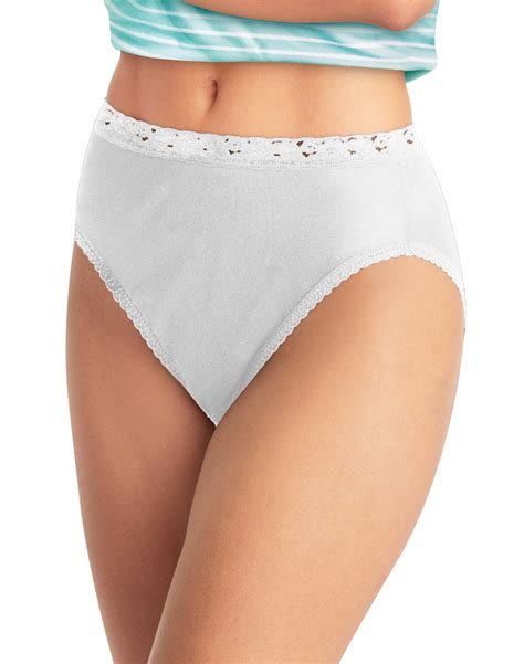 Hanes Womens Nylon Hi Cut Panties 6 Pack Assorted 9