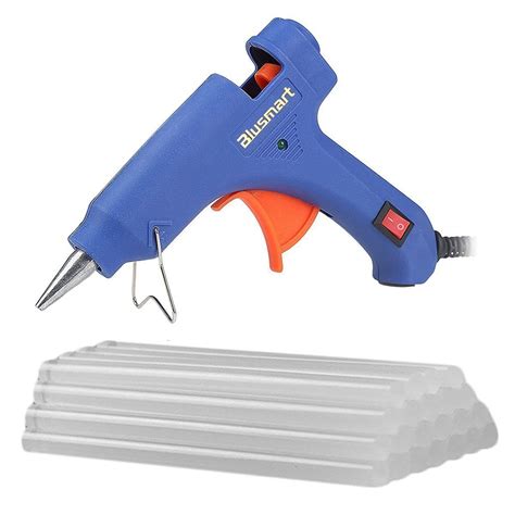Blusmart Mini Hot Glue Gun With 25 Pieces Melt Glue Sticks 20 Watts Blue High Temperature Glue