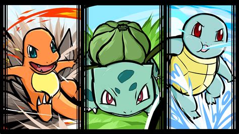 Squirtle Pokémon Anime Charmander Bulbasaur Collage 1920x1080