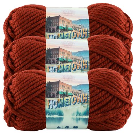 Lion Brand Yarn Hometown Tampa Spice Basic Super Bulky Acrylic Red Yarn
