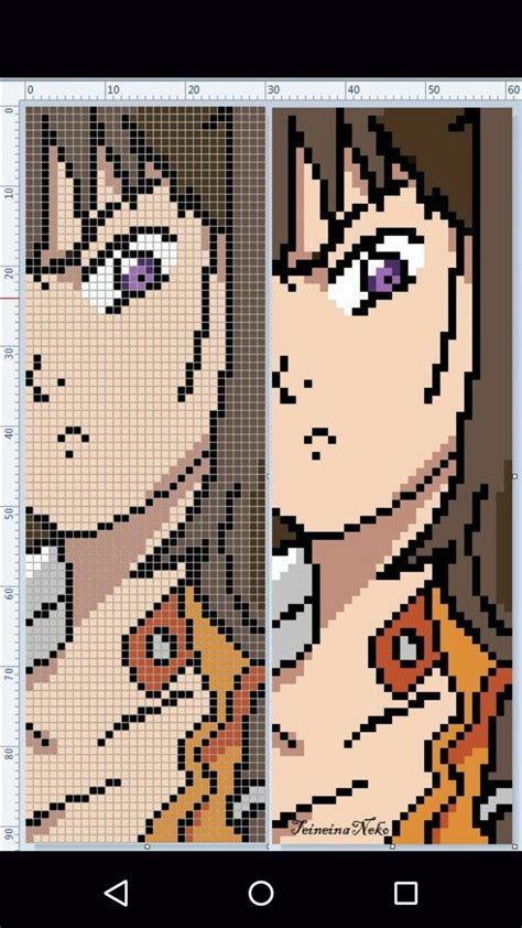 Anime Minecraft Pixel Art Grid
