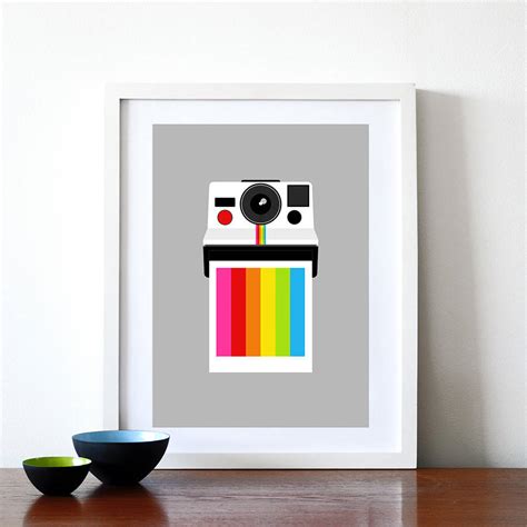 Instant Rainbow Polaroid Camera Print By Yumalum