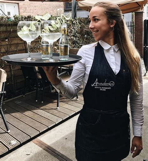 waitress dressed in formal work uniform with with shirt waitress dress work uniforms fashion