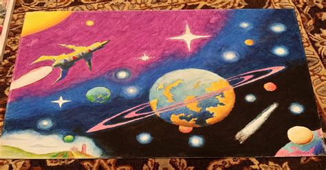 Finished A Pastel Space Painting Im Giving To My Work Pics