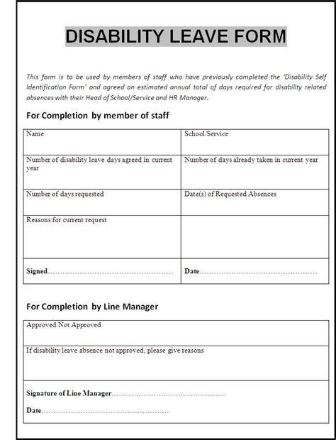 Employees can easily complete this form and your hr team can review forms as they come in. Disability Form | Free Word Templates