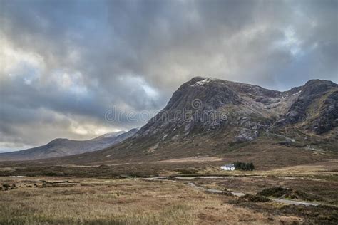 Majestic Landscape Image View Down Glencoe Valley In Scottish Highlands