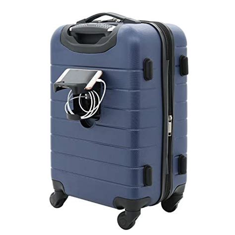 Wrangler Smart Luggage Set With Cup Holder And Usb Port Navy Blue 20