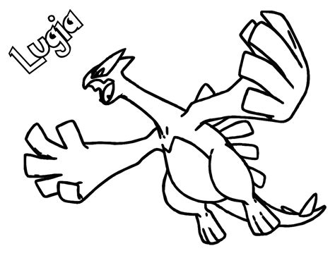 Lugia Legendary Pokemon Coloring Page Free Printable Coloring Pages