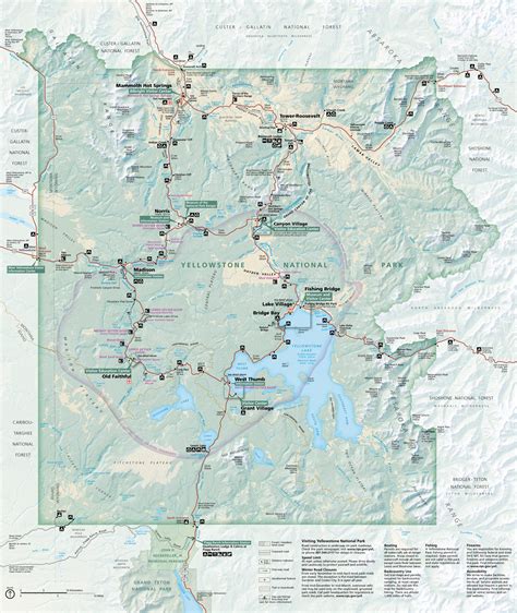 Yellowstone National Park Map Detailed Image London Top Attractions Map