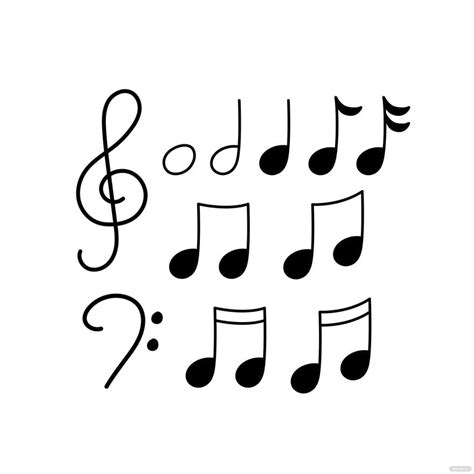 Music Note Doodle Vector In Illustrator Svg  Eps Png Download