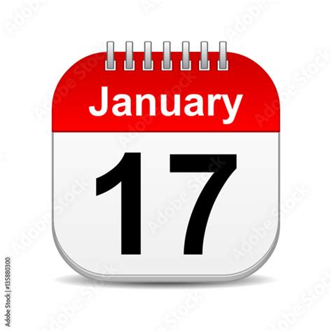 January 17 On Calendar Icon Stock Photo And Royalty Free Images On