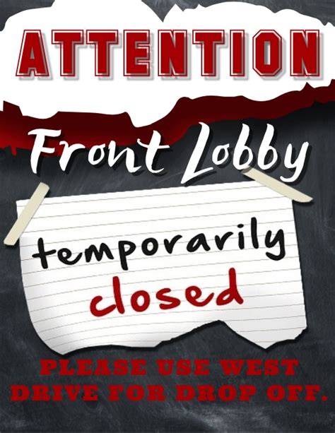Lobby Temporarily Closed Template Postermywall