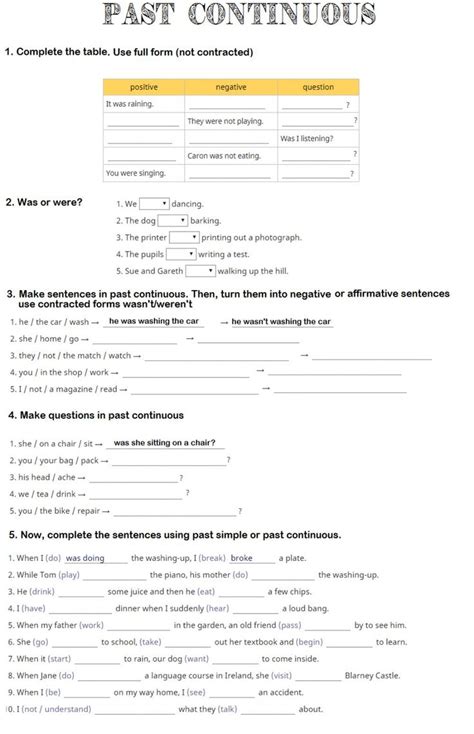 Actividad Interactiva De Past Simple And Past Continuous Para A1