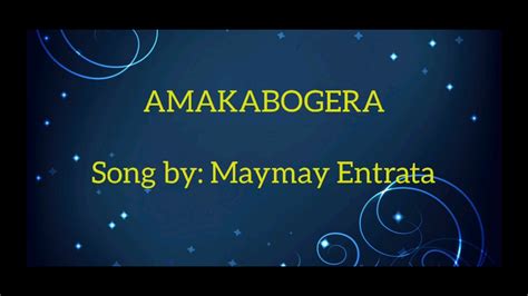 amakabogera lyrics song by maymay entrata youtube