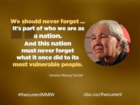 How Senator Murray Sinclair responds to why don't residential school