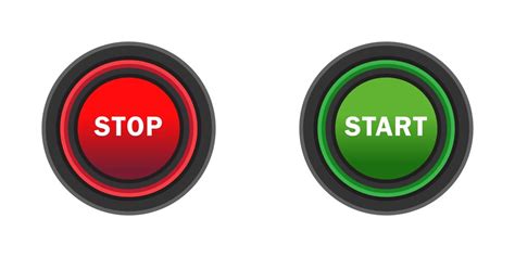 Premium Vector Start And Stop Buttons Red Green And Black Colors