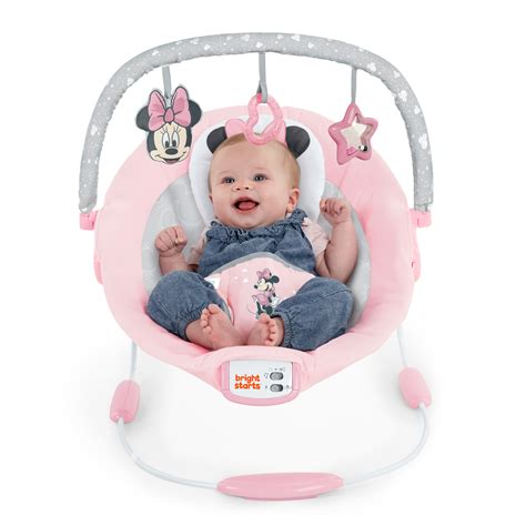 Disney Baby Minnie Mouse Rosy Skies Vibrating Baby Bouncer By Bright