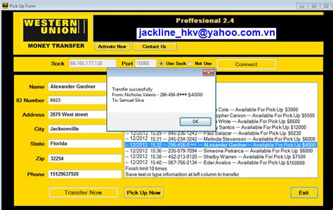 Of course, with both accounts at the same bank, this is free. Send Western Union Bug online - Transfer WU Online
