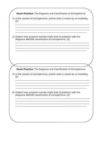 A Level Psychology The Diagnosis And Classification Of Schizophrenia