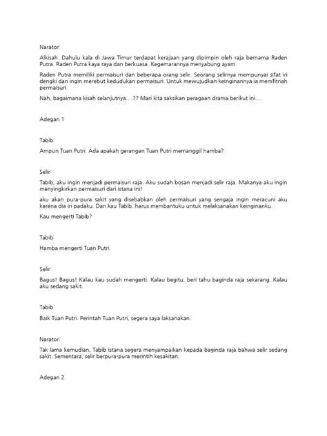 Teks Drama Cerita Rakyat Untuk 5 Orang - Terkait Teks