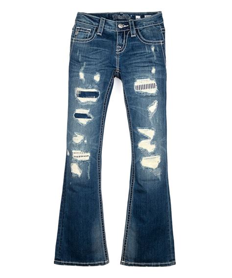 Look At This Dark Wash Distressed Bootcut Jeans Girls On Zulily
