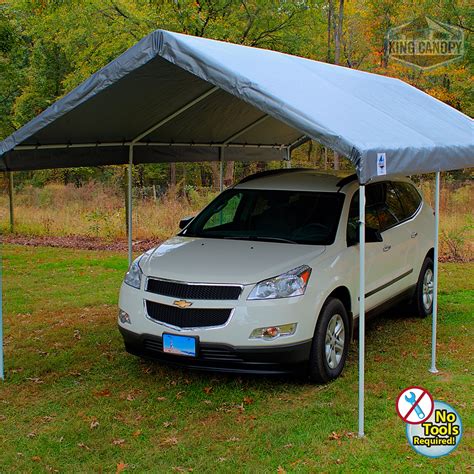 King Canopy Universal 8 Leg 10’x20′ Carport Canopy Silver Home And Garden