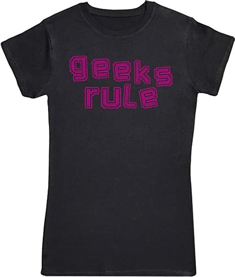 Pink Geeks Rule Womens Novelty T Shirt Womens T T For Her