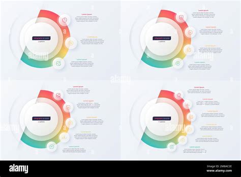 Circle Infographic Design Templates 3 4 5 6 Options Vector