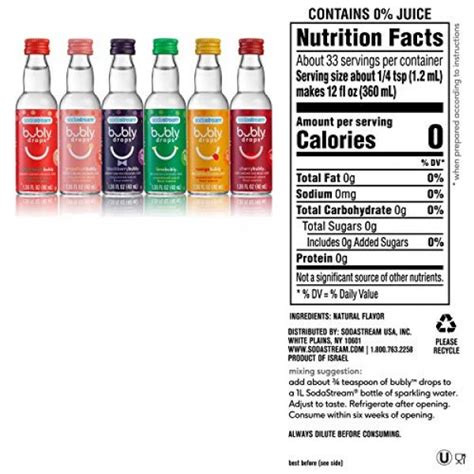 Sodastream Bubly Drops 6 Flavor Original Variety Pack 8