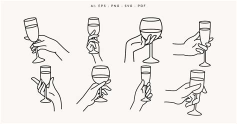 Hand Holding Wine Glass Illustration Graphics Envato Elements