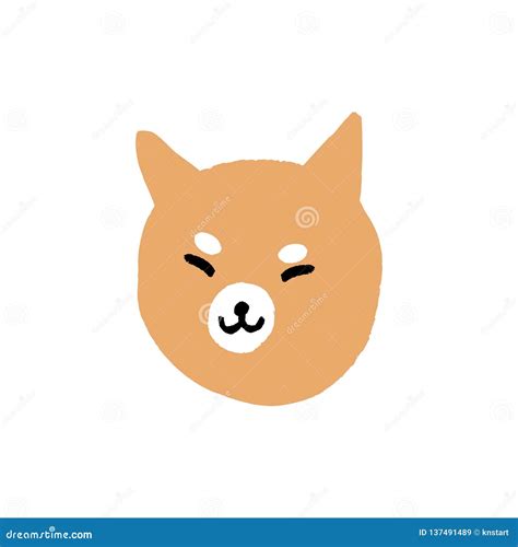 Abstract Cute Vector Shiba Inu Dog Puppy Illustration Stock